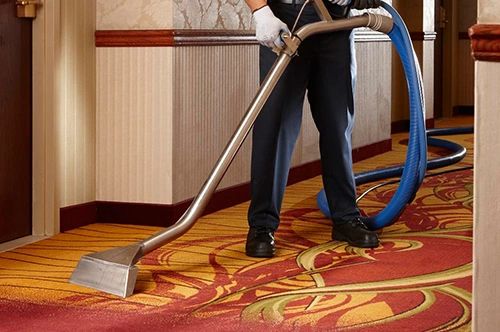 Commercial carpet cleaning in an office space